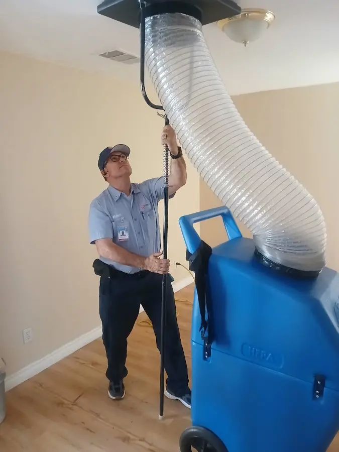 Mini Split Installation technician using HEPA equipment in Sylacauga